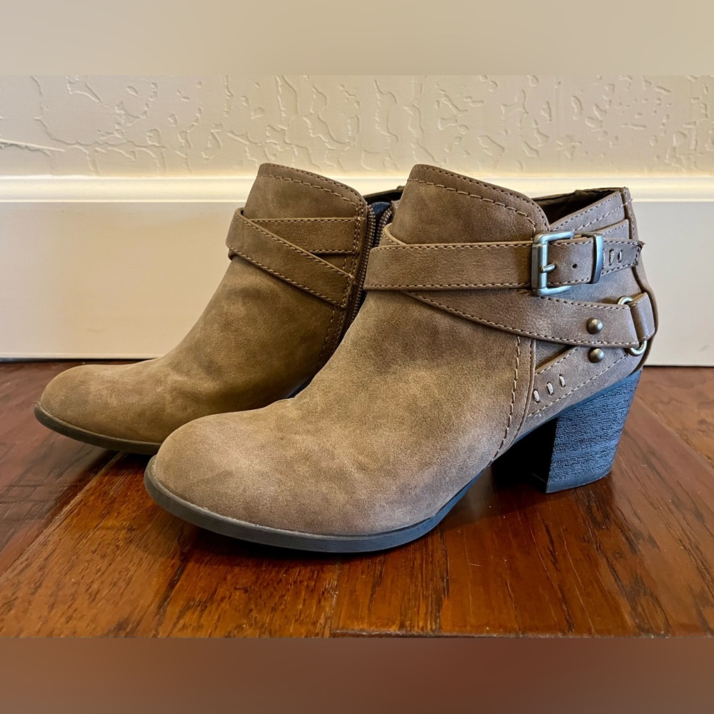 Tan Suede Ankle Boots for Women